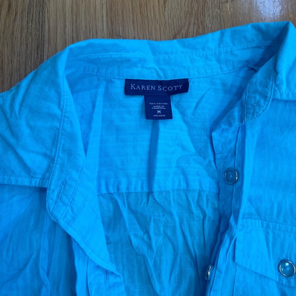 KAREN SCOTT LINEN BUTTON DOWN - Picture 2 of 2